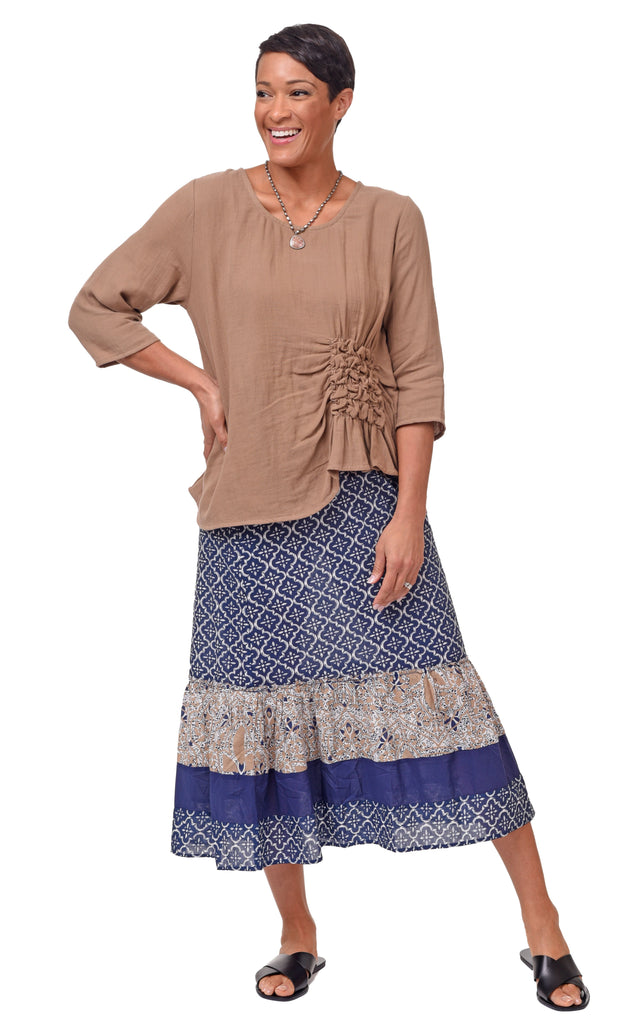Olga Womens Cotton Gauze Top in Sand