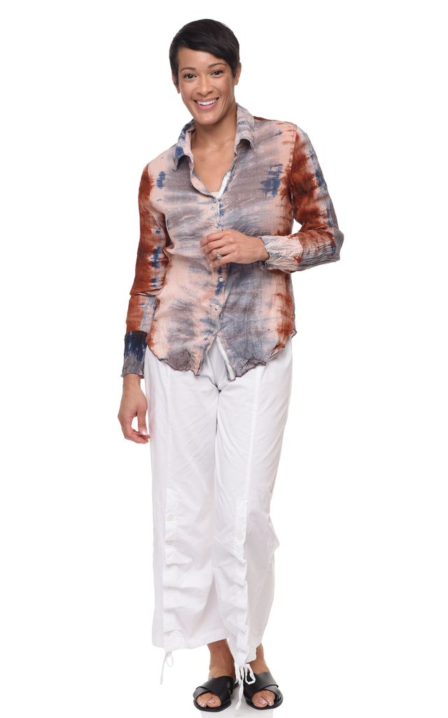 Gretchen Womens Button Down Shirt in Havana