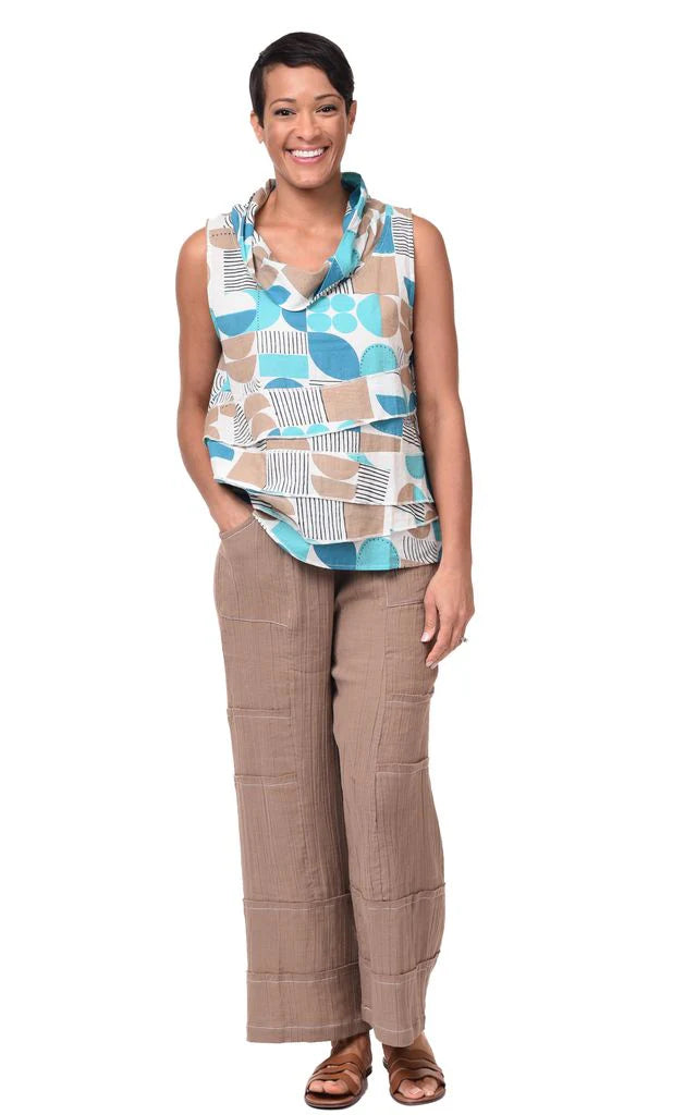Leilani Womens Sleeveless Top in Geo Candy