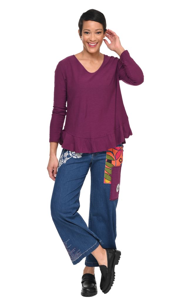 Tulip Clothing Jolie Womens Top in Mulberry