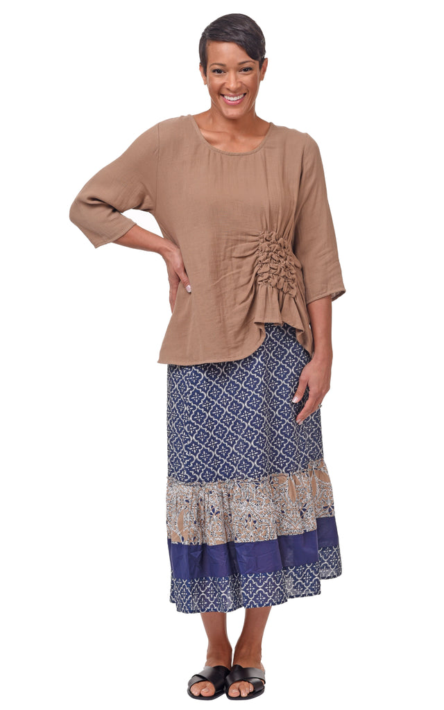 Olga Womens Cotton Gauze Top in Sand