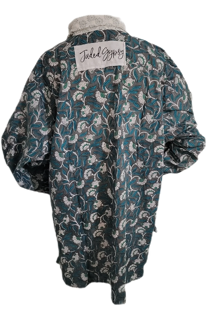 Jaded Gypsy Star Dreamer Womens Tunic in Charcoal Floral