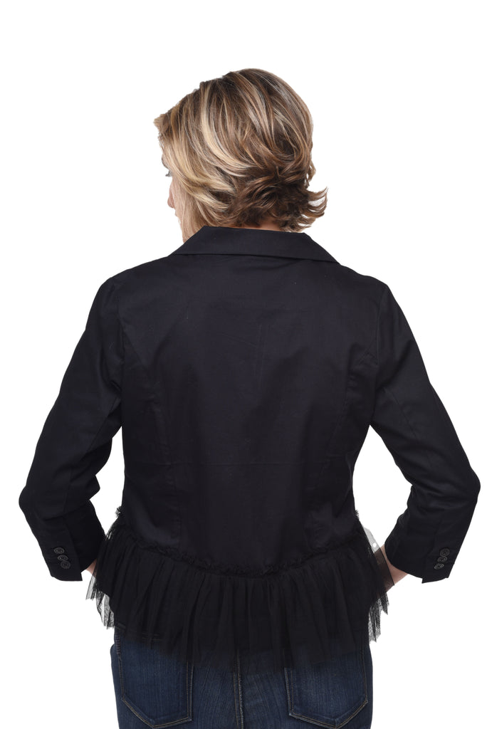 Julianna Womens Jacket in Black Twill