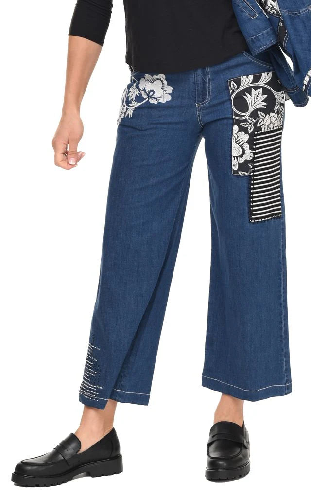 Tulip Clothing Wylie Denim Womens Pant with Harvest Floral