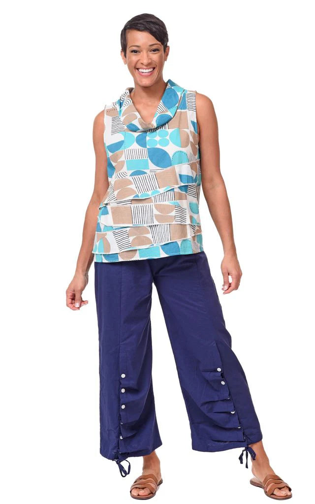Leilani Womens Sleeveless Top in Geo Candy