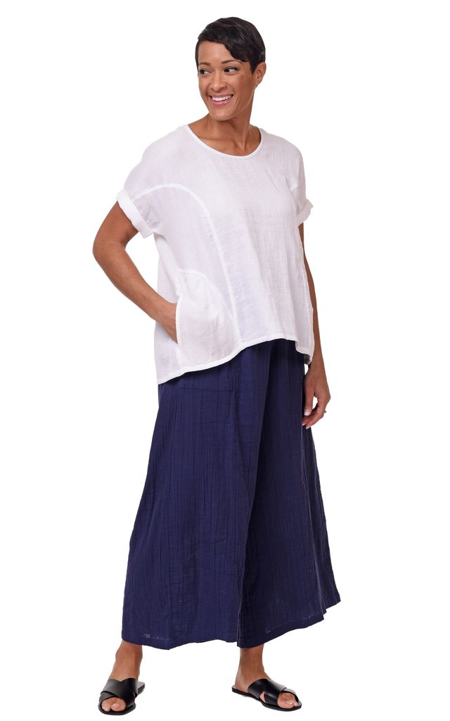 Destination Womens Short Sleeve Top in White