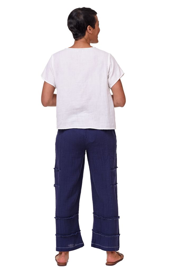 Anika Womens Cotton Pant in Navy