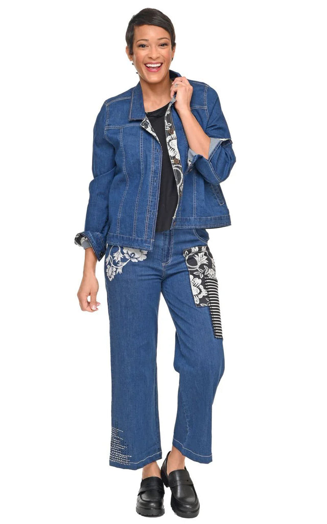 Tulip Clothing Wylie Denim Womens Pant with Harvest Floral