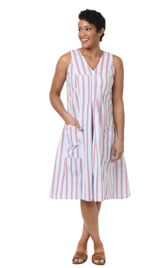 Poppie Womens Dress in Whitman Stripe