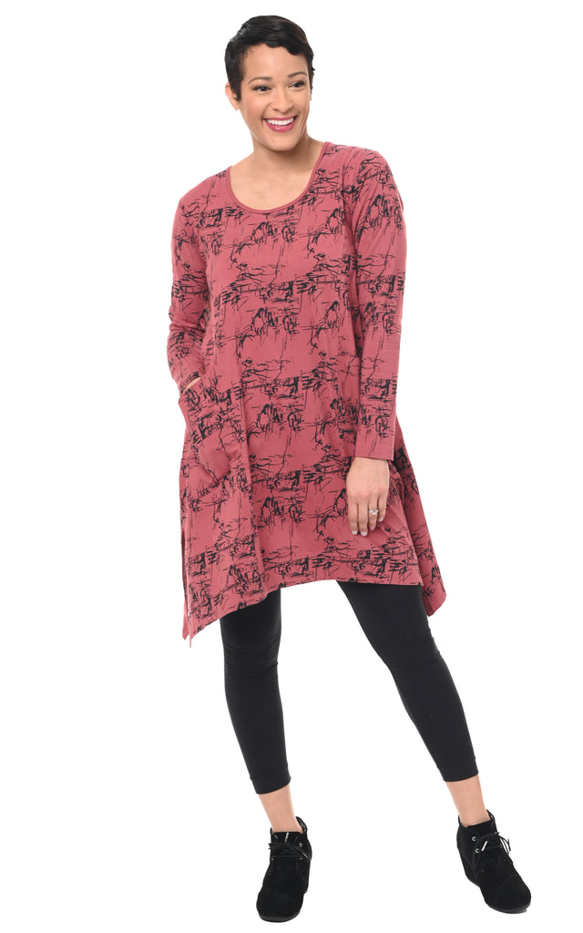 Tully Womens Tunic in Marsala Etching