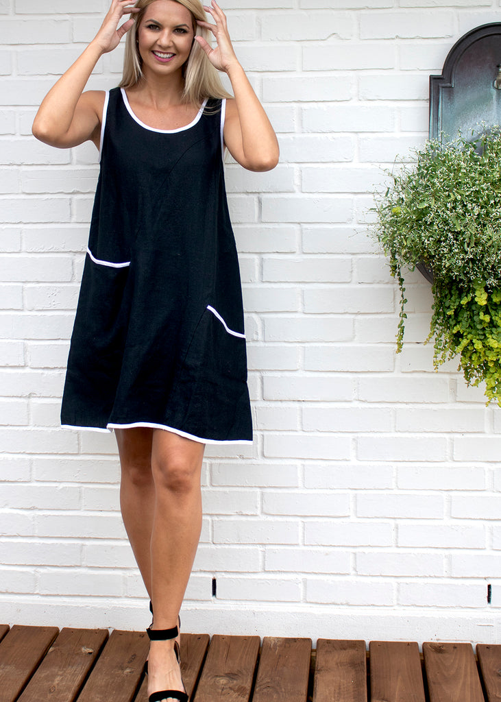 Penny Tank Tunic or Dress in Black Small