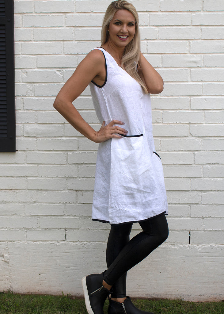 Penny Tunic or Dress in White Small - Med