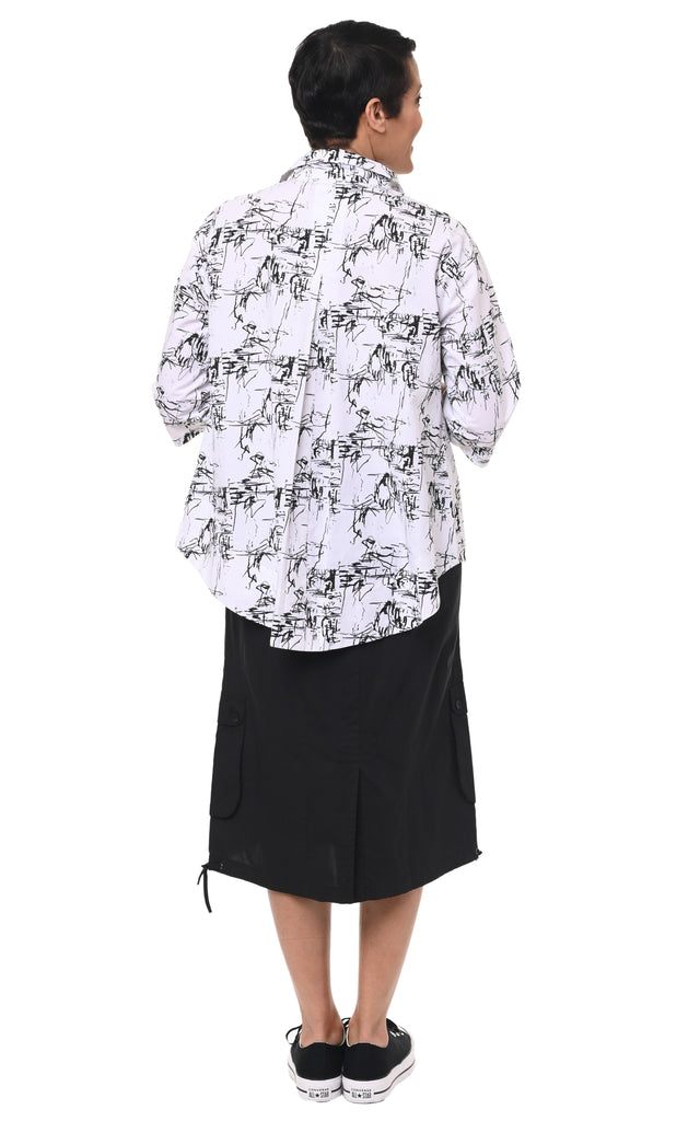 Alice Womens Shirt in White Etching