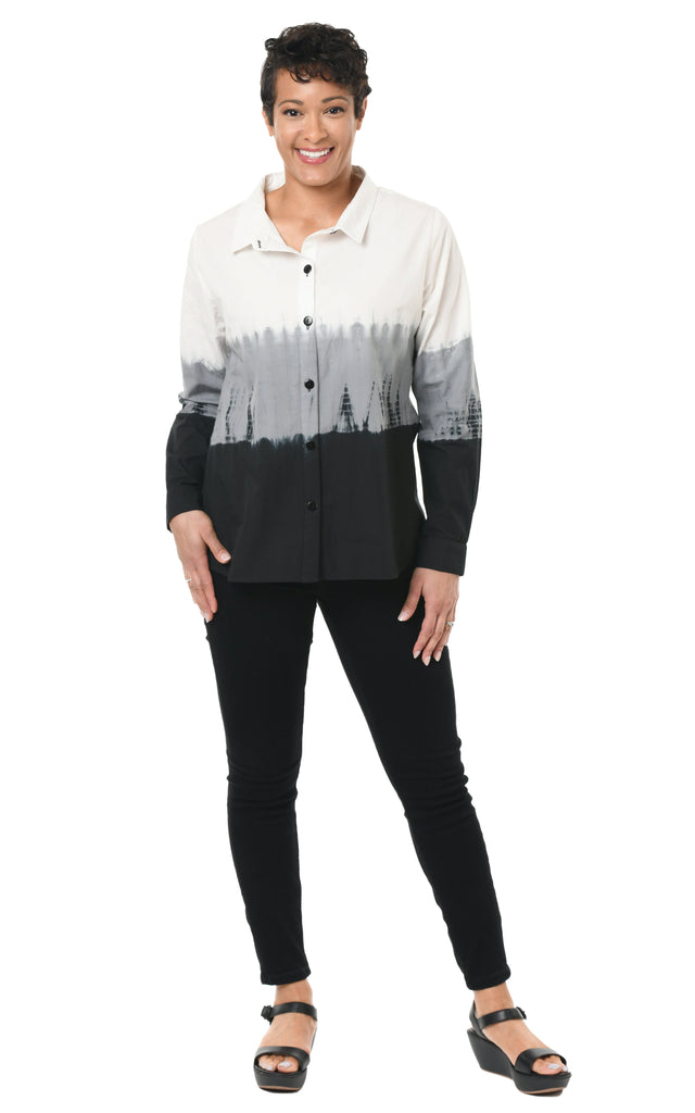Brynn Womens Shirt in Oystershell Ombre