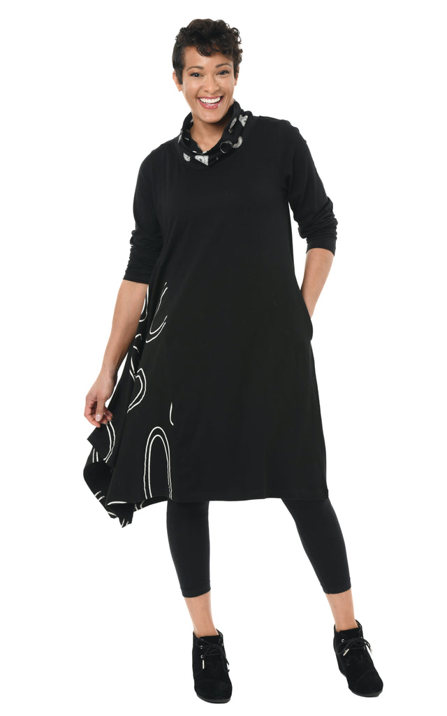 Emaline Womens Dress in Black Multi