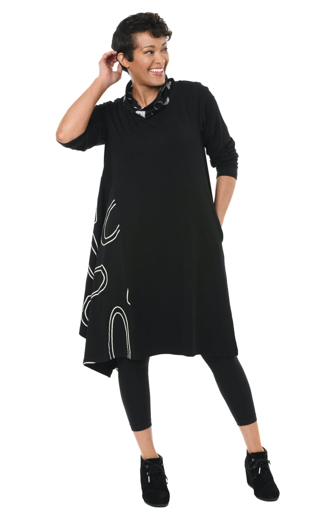 Emaline Womens Dress in Black Multi