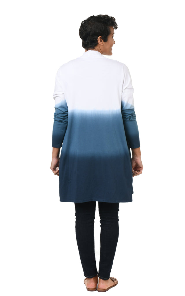 Bessie Womens Cardigan in Real Teal Ombre