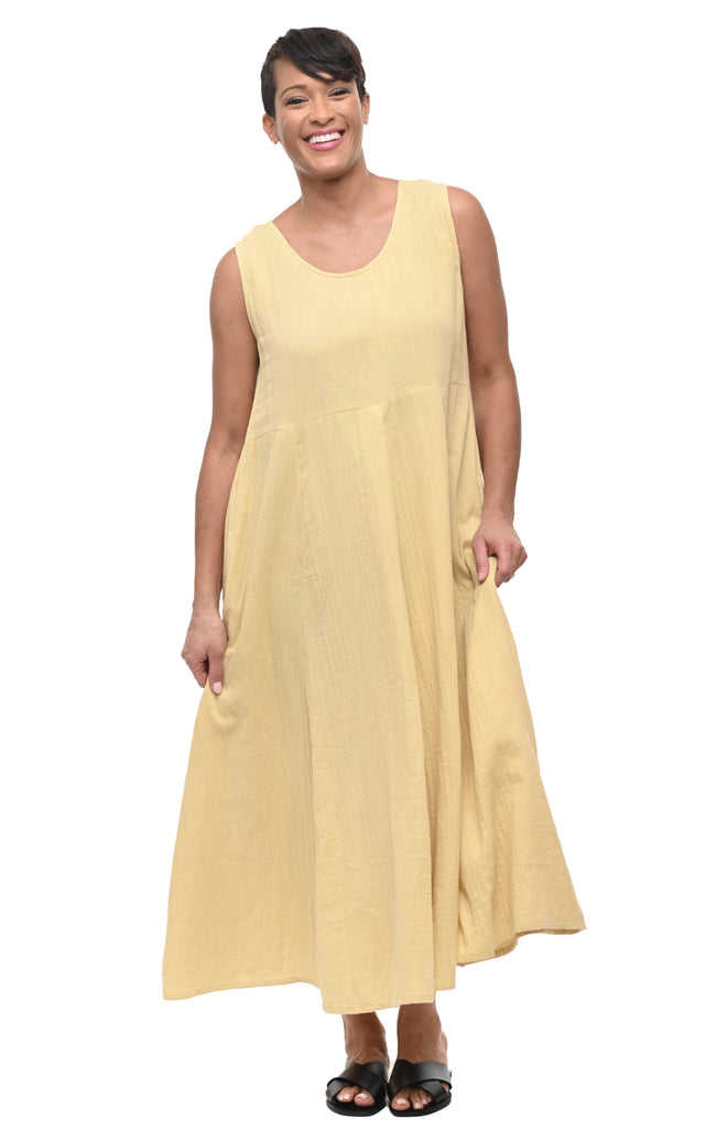 Amira Dress Cotton Gauze in Saffron
